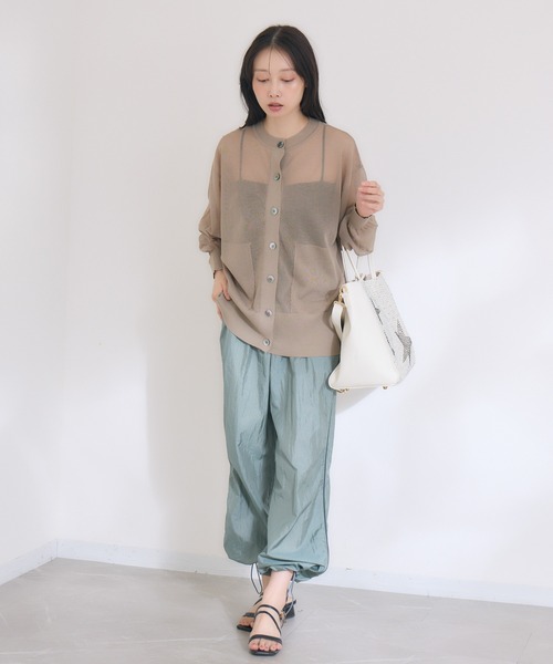 KATHARINE ROSS（キャサリンロス）の「【KATHARINE ROSS】【UVカット】シアーポケットカーディガン（カーディガン/ボレロ・レディース・ワイン/マスタード/ベージュ・MEDIUM）」の17枚目の写真