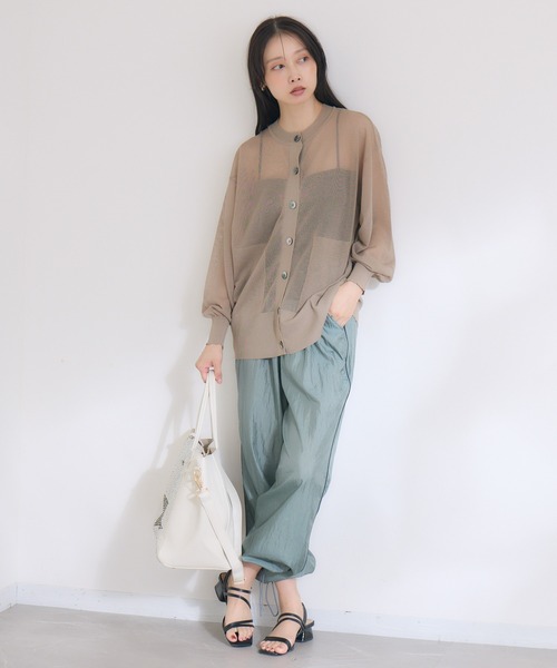 KATHARINE ROSS（キャサリンロス）の「【KATHARINE ROSS】【UVカット】シアーポケットカーディガン（カーディガン/ボレロ・レディース・ワイン/マスタード/ベージュ・MEDIUM）」の20枚目の写真