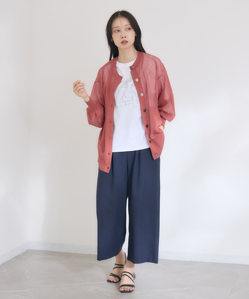 KATHARINE ROSS（キャサリンロス）の「【KATHARINE ROSS】【UVカット】シアーポケットカーディガン（カーディガン/ボレロ・レディース・ワイン/マスタード/ベージュ・MEDIUM）」の7枚目の写真