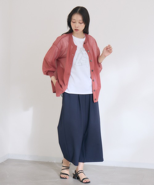 KATHARINE ROSS（キャサリンロス）の「【KATHARINE ROSS】【UVカット】シアーポケットカーディガン（カーディガン/ボレロ・レディース・ワイン/マスタード/ベージュ・MEDIUM）」の9枚目の写真