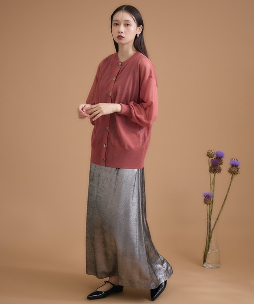 KATHARINE ROSS（キャサリンロス）の「【KATHARINE ROSS】【UVカット】シアーポケットカーディガン（カーディガン/ボレロ・レディース・ワイン/マスタード/ベージュ・MEDIUM）」の4枚目の写真