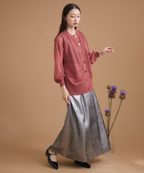 KATHARINE ROSS（キャサリンロス）の「【KATHARINE ROSS】【UVカット】シアーポケットカーディガン（カーディガン/ボレロ・レディース・ワイン/マスタード/ベージュ・MEDIUM）」の6枚目の写真