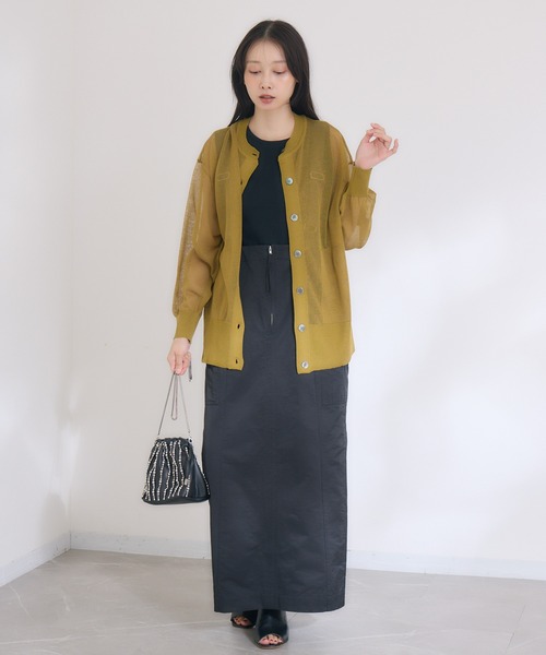 KATHARINE ROSS（キャサリンロス）の「【KATHARINE ROSS】【UVカット】シアーポケットカーディガン（カーディガン/ボレロ・レディース・ワイン/マスタード/ベージュ・MEDIUM）」の12枚目の写真