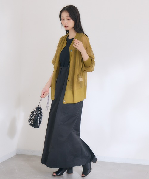 KATHARINE ROSS（キャサリンロス）の「【KATHARINE ROSS】【UVカット】シアーポケットカーディガン（カーディガン/ボレロ・レディース・ワイン/マスタード/ベージュ・MEDIUM）」の14枚目の写真