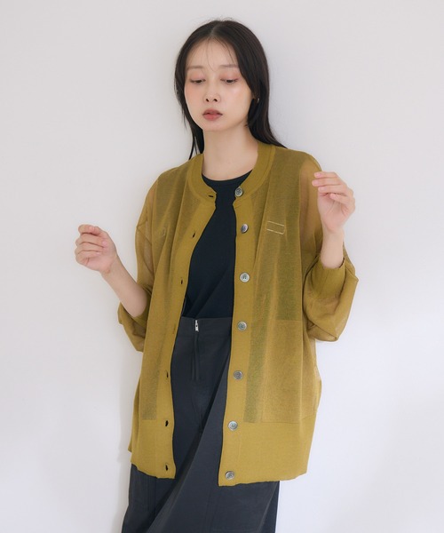 KATHARINE ROSS（キャサリンロス）の「【KATHARINE ROSS】【UVカット】シアーポケットカーディガン（カーディガン/ボレロ・レディース・ワイン/マスタード/ベージュ・MEDIUM）」の16枚目の写真