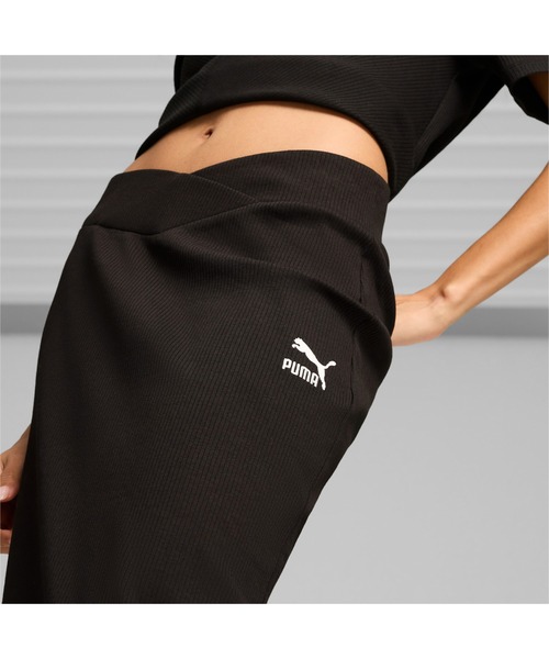 PUMA(プーマ)の「PUMA プーマ ウィメンズ CLASSICS リブ ミッド スカート(スカート・レディース・グリーン/ブラック・LARGE/MEDIUM/X-LARGE/SMALL)」の7枚目の写真