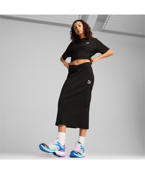 PUMA(プーマ)の「PUMA プーマ ウィメンズ CLASSICS リブ ミッド スカート(スカート・レディース・グリーン/ブラック・LARGE/MEDIUM/X-LARGE/SMALL)」の6枚目の写真