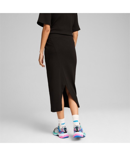 PUMA(プーマ)の「PUMA プーマ ウィメンズ CLASSICS リブ ミッド スカート(スカート・レディース・グリーン/ブラック・LARGE/MEDIUM/X-LARGE/SMALL)」の5枚目の写真
