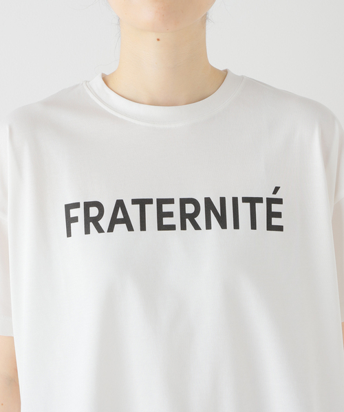 B.C STOCK（ベーセーストック）の「《追加2》シンプルロゴTEE（Tシャツ/カットソー・レディース・ホワイト/ベージュ/チャコールグレー・FREE）」の5枚目の写真