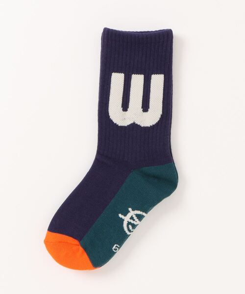 Wynken(ウィンケン)の「Wynken / ウィンクマークソックス(ソックス/靴下・キッズ・アイボリー/ダークネイビー・6Y/8Y/4Y)」の2枚目の写真