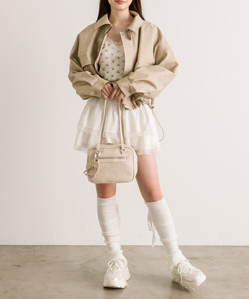 OLIVE des OLIVE（オリーブデオリーブ）の「リボンハートポーチ付ボストン（ショルダーバッグ・レディース・ピンク/ダークブラウン/ブラック/アイボリー・FREE）」の16枚目の写真