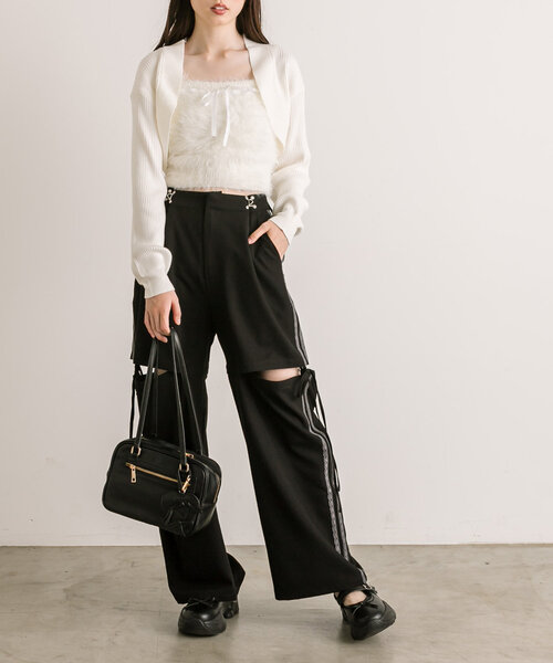 OLIVE des OLIVE（オリーブデオリーブ）の「リボンハートポーチ付ボストン（ショルダーバッグ・レディース・ピンク/ダークブラウン/ブラック/アイボリー・FREE）」の21枚目の写真