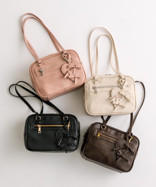 OLIVE des OLIVE リボンハートポーチ付きボストン リボンハートポーチ付きボストンバッグ（ショルダーバッグ