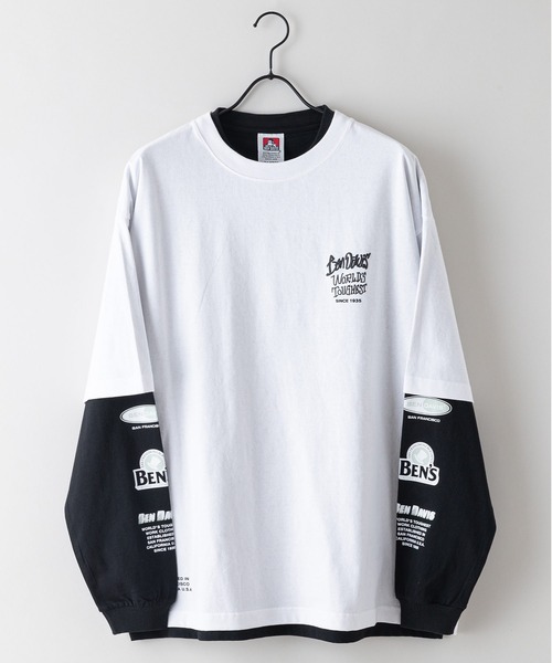 BEN DAVIS(ベンデイビス)の「【BEN DAVIS/ベンデイビス】タギングロゴ バックプリント レイヤードロングTシャツ オーバーサイズ ロンT&半袖T 2点セット(Tシャツ/カットソー・メンズ・ホワイト系その他/ホワイト系その他2/ブラック系その他/ブラック系その他2・SMALL/MEDIUM/X-LARGE/LARGE)」の16枚目の写真