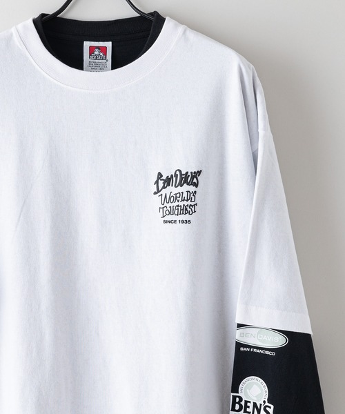 BEN DAVIS(ベンデイビス)の「【BEN DAVIS/ベンデイビス】タギングロゴ バックプリント レイヤードロングTシャツ オーバーサイズ ロンT&半袖T 2点セット(Tシャツ/カットソー・メンズ・ホワイト系その他/ホワイト系その他2/ブラック系その他/ブラック系その他2・SMALL/MEDIUM/X-LARGE/LARGE)」の18枚目の写真