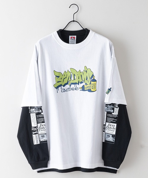 BEN DAVIS(ベンデイビス)の「【BEN DAVIS/ベンデイビス】タギングロゴ バックプリント レイヤードロングTシャツ オーバーサイズ ロンT&半袖T 2点セット(Tシャツ/カットソー・メンズ・ホワイト系その他/ホワイト系その他2/ブラック系その他/ブラック系その他2・SMALL/MEDIUM/X-LARGE/LARGE)」の20枚目の写真