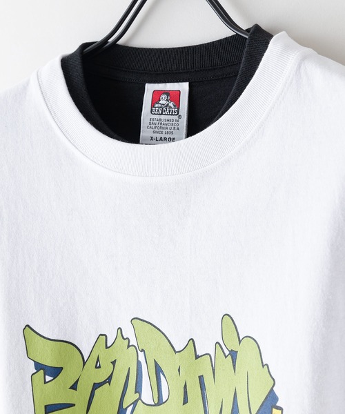 BEN DAVIS(ベンデイビス)の「【BEN DAVIS/ベンデイビス】タギングロゴ バックプリント レイヤードロングTシャツ オーバーサイズ ロンT&半袖T 2点セット(Tシャツ/カットソー・メンズ・ホワイト系その他/ホワイト系その他2/ブラック系その他/ブラック系その他2・SMALL/MEDIUM/X-LARGE/LARGE)」の17枚目の写真