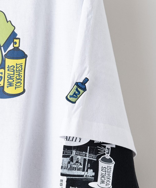 BEN DAVIS(ベンデイビス)の「【BEN DAVIS/ベンデイビス】タギングロゴ バックプリント レイヤードロングTシャツ オーバーサイズ ロンT&半袖T 2点セット(Tシャツ/カットソー・メンズ・ホワイト系その他/ホワイト系その他2/ブラック系その他/ブラック系その他2・SMALL/MEDIUM/X-LARGE/LARGE)」の8枚目の写真