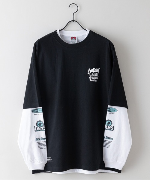 BEN DAVIS(ベンデイビス)の「【BEN DAVIS/ベンデイビス】タギングロゴ バックプリント レイヤードロングTシャツ オーバーサイズ ロンT&半袖T 2点セット(Tシャツ/カットソー・メンズ・ホワイト系その他/ホワイト系その他2/ブラック系その他/ブラック系その他2・SMALL/MEDIUM/X-LARGE/LARGE)」の15枚目の写真