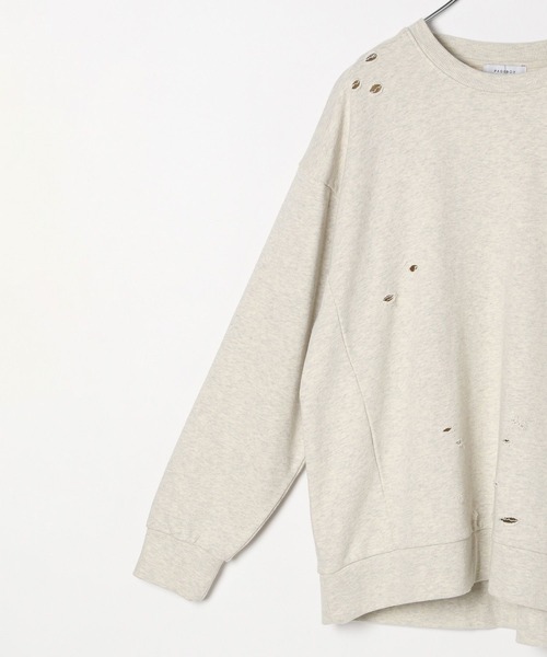 PAGEBOY（ページボーイ）の「ダメージBIGスウェット（スウェット・レディース・チャコールグレー/オートミール/ピンク・FREE）」の14枚目の写真