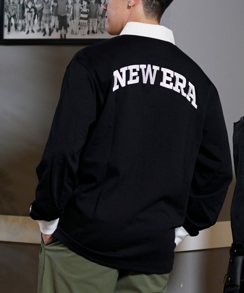 NEW ERA（ニューエラ）の「NEW ERA GOLF/ニューエラゴルフ 長袖シャツ RUGGER SOLID ヘビーウエイト ラガーシャツ 14326402/14326403（シャツ/ブラウス・メンズ・ライトブラック/オフホワイト・M/L/XL/2XL）」の2枚目の写真