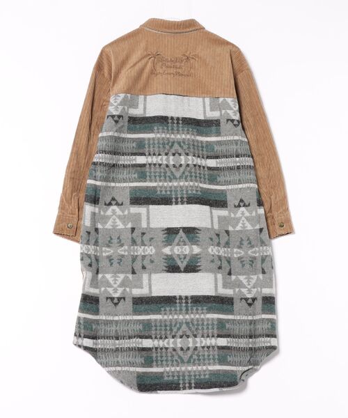 Kahiko(カヒコ)の「【Kahiko】SURF&Palms カリッサシャツワンピース(シャツワンピース・レディース・ホワイト/ベージュ/カーキ/ブルー/ブラウン/グリーン/チャコール/アイボリー・FREE)」の1枚目の写真