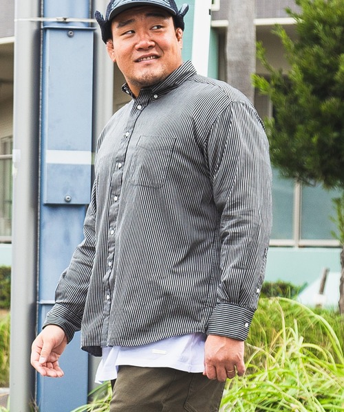 B&T CLUB（ビーティークラブ）の「ボタンダウン 長袖 シャツ（シャツ/ブラウス・メンズ・A/ホワイト/レッド/グリーン/C/D/E/ダークグレー/ネイビー/ブラック/B/ブルー・X1(3L～4L)/X2(4L～5L)/X3(6L～7L)/X4(8L～9L)/X5(9L～10L)）」の14枚目の写真