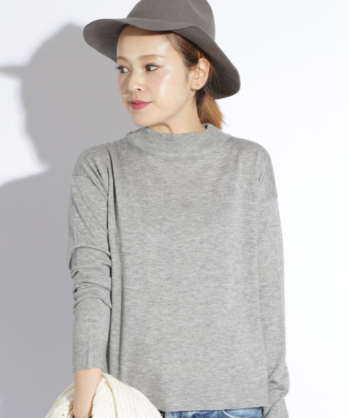 Denime（ドゥニーム）の「テンジクアミハイネック（ニット/セーター・レディース・ワイン/オフホワイト/ライトグレー/ネイビー/ダークグレー・FREE）」の3枚目の写真