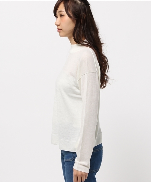 Denime（ドゥニーム）の「テンジクアミハイネック（ニット/セーター・レディース・ワイン/オフホワイト/ライトグレー/ネイビー/ダークグレー・FREE）」の14枚目の写真