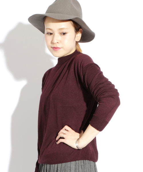 Denime（ドゥニーム）の「テンジクアミハイネック（ニット/セーター・レディース・ワイン/オフホワイト/ライトグレー/ネイビー/ダークグレー・FREE）」の21枚目の写真
