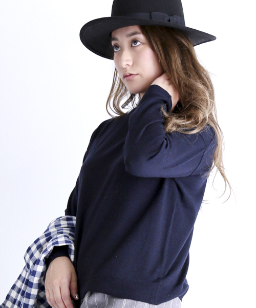 Denime（ドゥニーム）の「テンジクアミハイネック（ニット/セーター・レディース・ワイン/オフホワイト/ライトグレー/ネイビー/ダークグレー・FREE）」の6枚目の写真