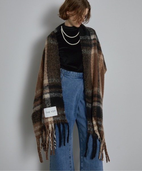 SAINT LAURENT PARIS 14AW チェック マフラー エディ ボリュームマルチチェック柄マフラー MONO-MART LADY'S│MONO