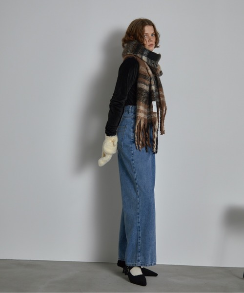 THE YOn（ザヨン）の「タータンチェックビッグマフラー（マフラー・レディース・ラベンダー/ブラウン/ブルー・FREE）」の19枚目の写真