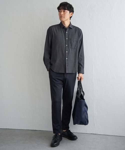 ikka(イッカ)の「デニムライクスイスカラーシャツ(シャツ/ブラウス・メンズ・ブラック/チャコールグレー/ブルー/ネイビー・M/L/XL/S)」の9枚目の写真