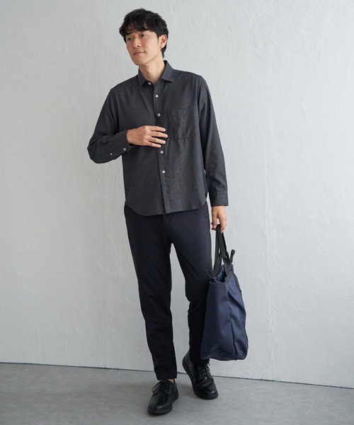ikka(イッカ)の「デニムライクスイスカラーシャツ(シャツ/ブラウス・メンズ・ブラック/チャコールグレー/ブルー/ネイビー・M/L/XL/S)」の10枚目の写真