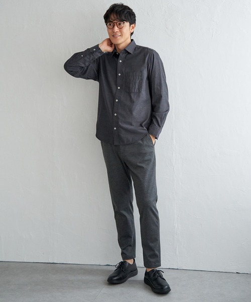 ikka(イッカ)の「デニムライクスイスカラーシャツ(シャツ/ブラウス・メンズ・ブラック/チャコールグレー/ブルー/ネイビー・M/L/XL/S)」の11枚目の写真