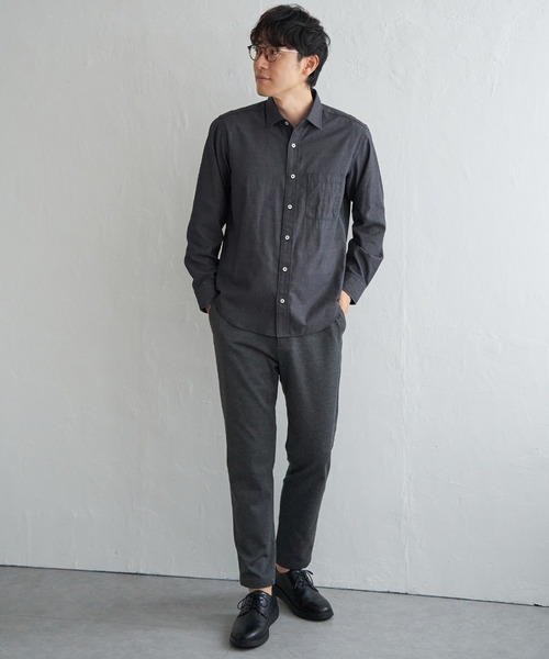 ikka(イッカ)の「デニムライクスイスカラーシャツ(シャツ/ブラウス・メンズ・ブラック/チャコールグレー/ブルー/ネイビー・M/L/XL/S)」の12枚目の写真