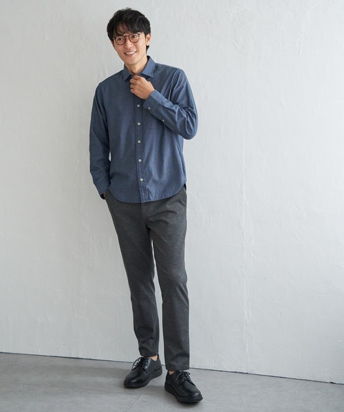 ikka(イッカ)の「デニムライクスイスカラーシャツ(シャツ/ブラウス・メンズ・ブラック/チャコールグレー/ブルー/ネイビー・M/L/XL/S)」の15枚目の写真