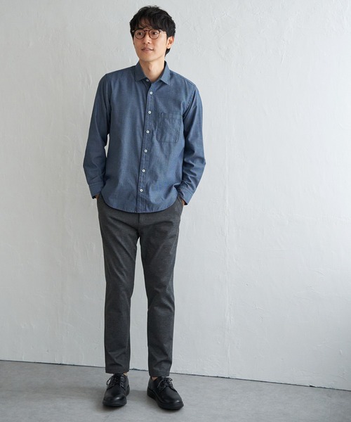 ikka(イッカ)の「デニムライクスイスカラーシャツ(シャツ/ブラウス・メンズ・ブラック/チャコールグレー/ブルー/ネイビー・M/L/XL/S)」の16枚目の写真