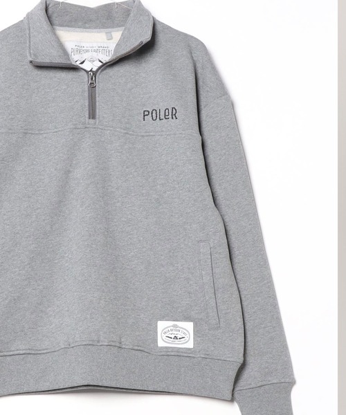 POLeR（ポーラー）の「POLeR/ポーラー HEAVY WEIGHT HALF ZIP ハーフジップ（スウェット・メンズ・ブラック/グレー/ブラック系/グレー系・M/L/XL）」の4枚目の写真