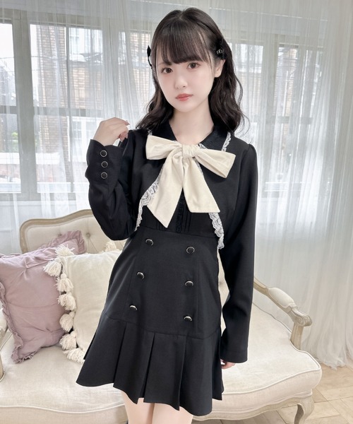 ROJITA(ロジータ)の「フロントリボンショートボレロ(カーディガン/ボレロ・レディース・ブラウン/ベージュ/ブラック・FREE)」の4枚目の写真