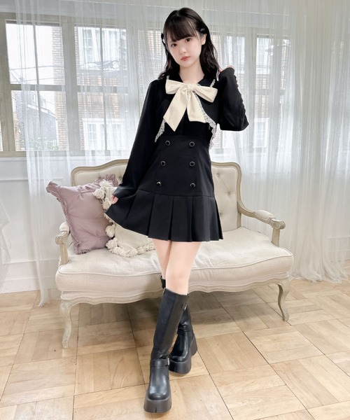 ROJITA(ロジータ)の「フロントリボンショートボレロ(カーディガン/ボレロ・レディース・ブラウン/ベージュ/ブラック・FREE)」の7枚目の写真