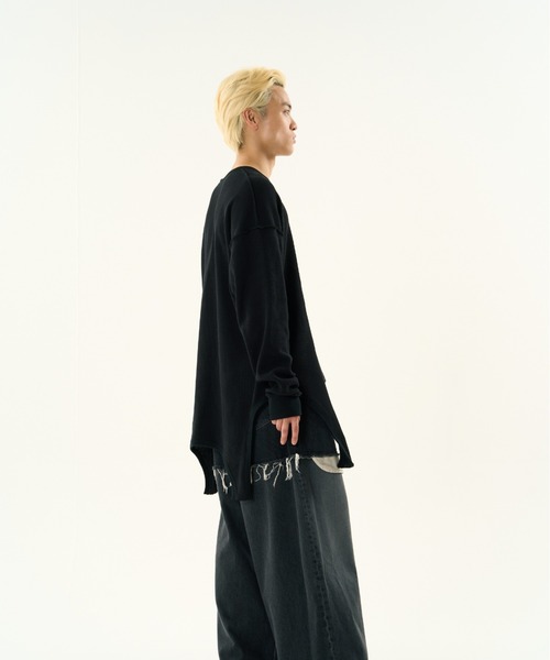 DISCOVERED（ディスカバード）の「DISCOVERED GARTER WAFFLE CUTSEWN（Tシャツ/カットソー・メンズ・ブラック/ナチュラル・1/3）」の16枚目の写真