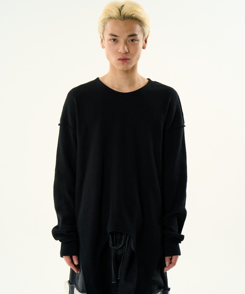 DISCOVERED（ディスカバード）の「DISCOVERED GARTER WAFFLE CUTSEWN（Tシャツ/カットソー・メンズ・ブラック/ナチュラル・1/3）」の11枚目の写真