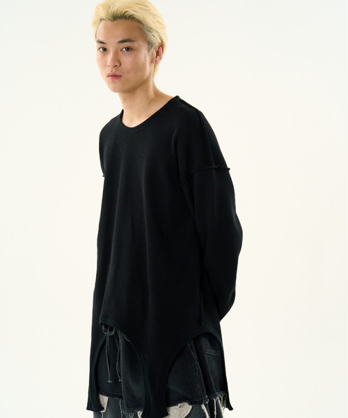 DISCOVERED（ディスカバード）の「DISCOVERED GARTER WAFFLE CUTSEWN（Tシャツ/カットソー・メンズ・ブラック/ナチュラル・1/3）」の12枚目の写真