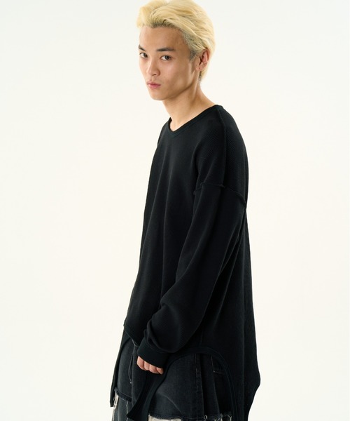 DISCOVERED（ディスカバード）の「DISCOVERED GARTER WAFFLE CUTSEWN（Tシャツ/カットソー・メンズ・ブラック/ナチュラル・1/3）」の14枚目の写真