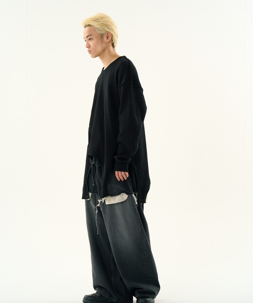 DISCOVERED（ディスカバード）の「DISCOVERED GARTER WAFFLE CUTSEWN（Tシャツ/カットソー・メンズ・ブラック/ナチュラル・1/3）」の17枚目の写真