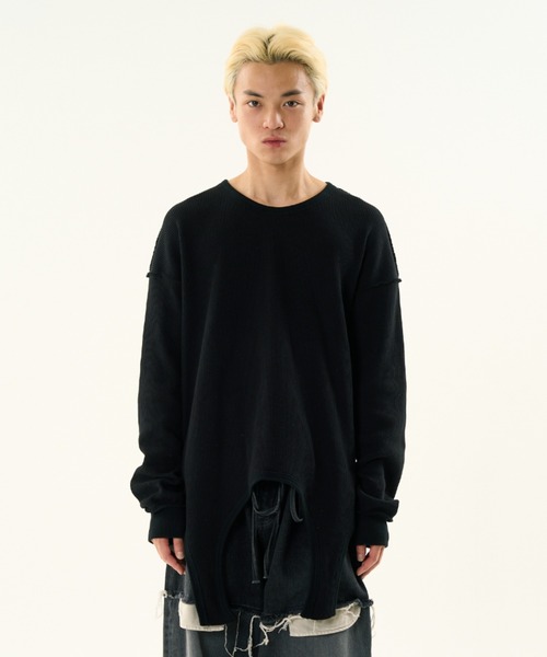 DISCOVERED（ディスカバード）の「DISCOVERED GARTER WAFFLE CUTSEWN（Tシャツ/カットソー・メンズ・ブラック/ナチュラル・1/3）」の9枚目の写真