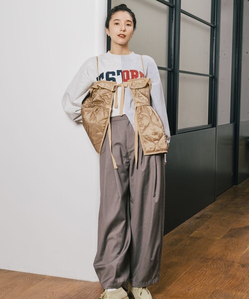 FREAK'S STORE(フリークスストア)の「リメイク ロゴショートスウェット(スウェット・レディース・ネイビー/ライトグレー/ワインレッド/グレー・フリ-)」の5枚目の写真