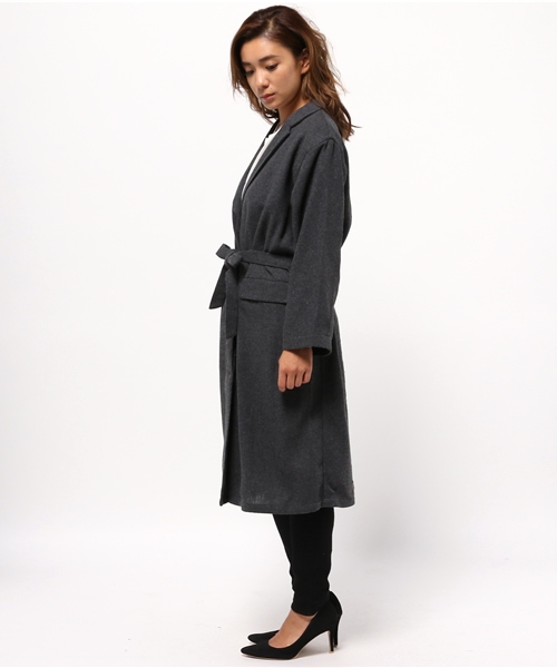 LBC（エルビーシー）の「フラノマキシガウンコート               （ブルゾン・レディース・ダークグレー/ライトグレー・MEDIUM/LARGE）」の13枚目の写真